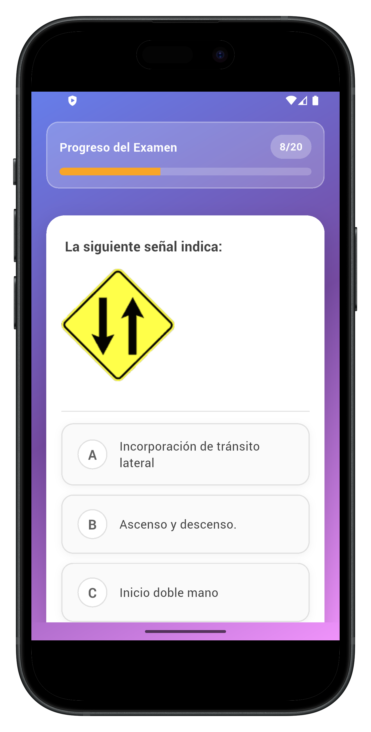 Ejemplo de preguntas del examen teórico de conducir